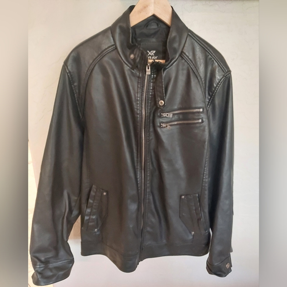 Men's Black Faux Leather Jacket